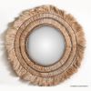 Picture of Cowansville Abaca with Banana Leaf Round Boho Mirror 