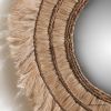 Picture of Cowansville Abaca with Banana Leaf Round Boho Mirror 