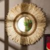 Picture of Mercier Sisal & Banana Leaf Boho Round Sunburst Mirror