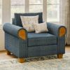 Picture of Squamish Modern Blue Rolled Arm Single Seater Sofa