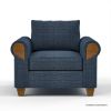 Picture of Squamish Modern Blue Rolled Arm Single Seater Sofa