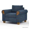 Picture of Squamish Modern Blue Rolled Arm Single Seater Sofa