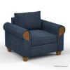 Picture of Squamish Modern Blue Rolled Arm Single Seater Sofa