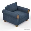 Picture of Squamish Modern Blue Rolled Arm Single Seater Sofa