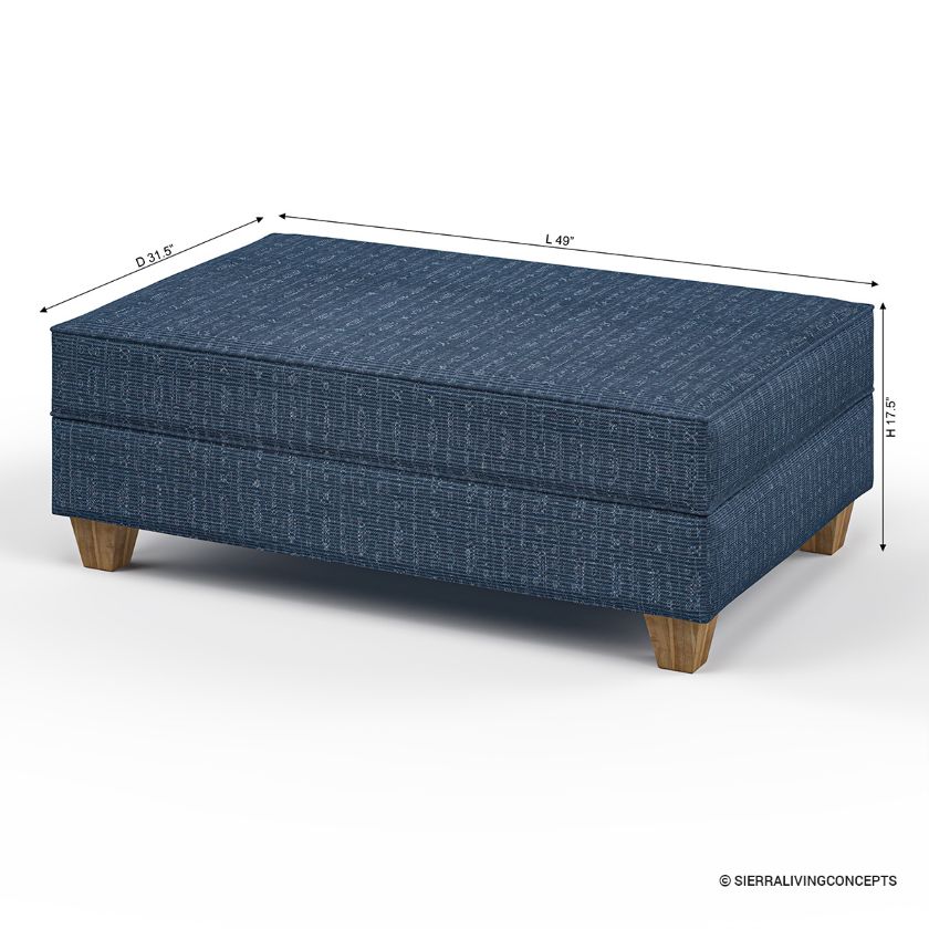Squamish Modern Upholstered Ottoman Coffee Table Dimension Image