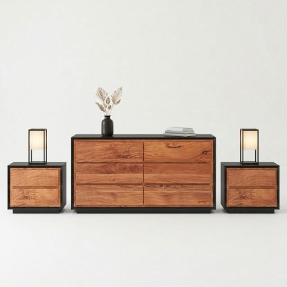 Picture of Paradise Modern Rustic Dresser and Nightstand Set
