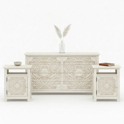 Picture of Memphis Weathered Solid Wood Dresser and Nightstand Set