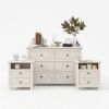 Picture of Calistoga Carved White Bedroom Dresser and Nightstand Set