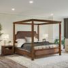 Picture of Milipitas Solid Rustic Wood 3 Piece Canopy Bedroom Set