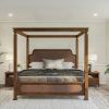 Picture of Milipitas Arched Headboard Solid Wood Canopy Bed Frame