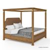 Picture of Milipitas Arched Headboard Solid Wood Canopy Bed Frame
