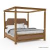 Picture of Milipitas Arched Headboard Solid Wood Canopy Bed Frame