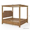 Picture of Milipitas Arched Headboard Solid Wood Canopy Bed Frame