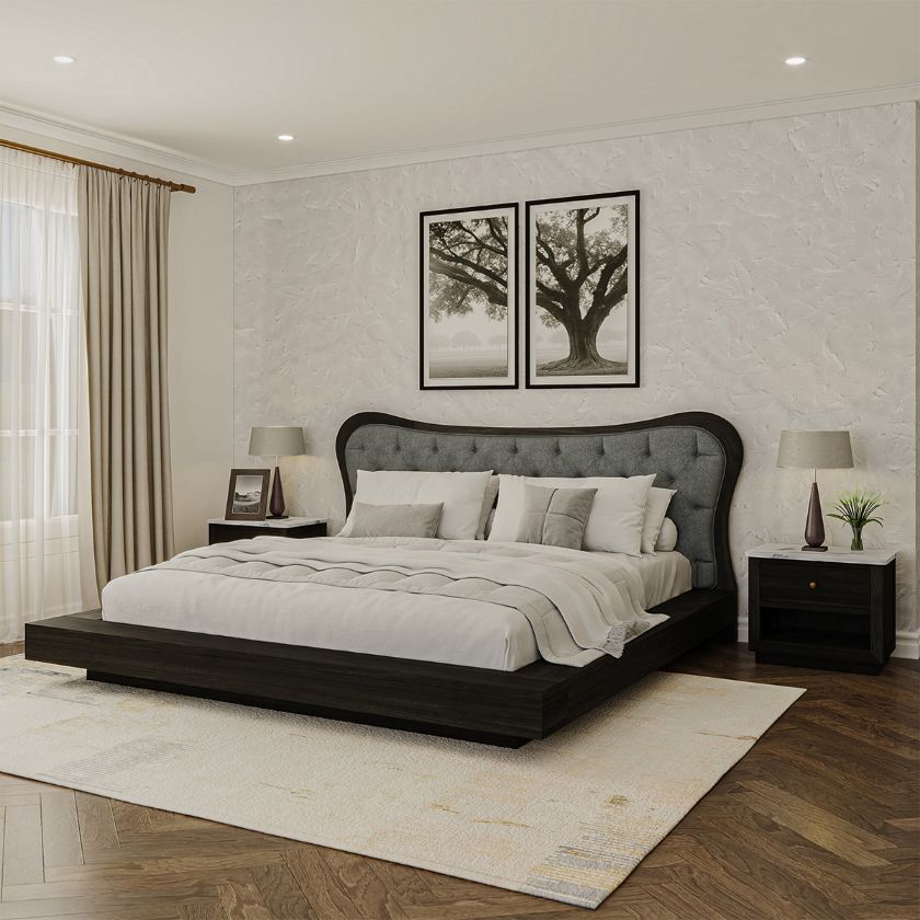Picture of Timmins Freeform Solid Wood 3 Piece Bedroom Set