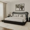 Picture of Timmins Freeform Tufted Headboard Low Profile Platform Bed Frame