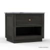 Picture of Timmins Rustic Marble Top Nightstand with Drawer and Shelf