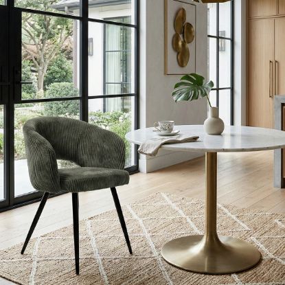 Picture of Campbellton Corduroy Curved Back Boucle Dining Chair
