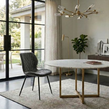 Picture of Hampstead Modern Gray Velvet Armless Dining Chair