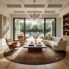 Picture of Olds Modern Ombre Effect Gradient Brown Round Rug