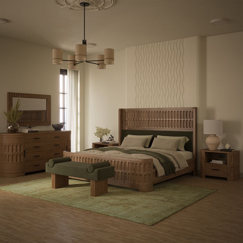 Picture of Innisfil Organic Modern Curved 5 Piece Bedroom Set