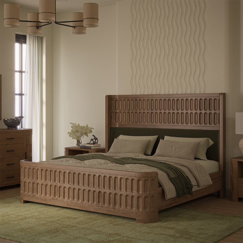 Picture of Innisfil Modern Solid Wood Curved Platform Bed Frame
