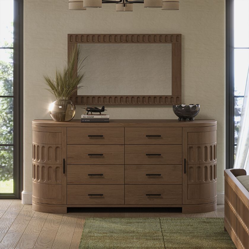 Picture of Innisfil Modern Curved Chest of Drawers Dresser with Cabinet 