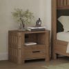 Picture of Innisfil Modern Curved Nightstand with Drawers and Shelf 