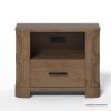 Picture of Innisfil Modern Curved Nightstand with Drawers and Shelf 