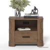 Picture of Innisfil Modern Curved Nightstand with Drawers and Shelf 