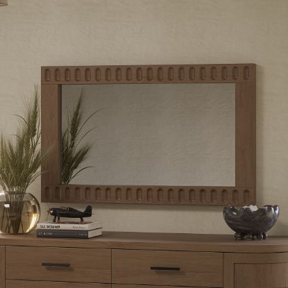 Picture of Innisfil Modern Carved Solid Wood Mirror Frame 