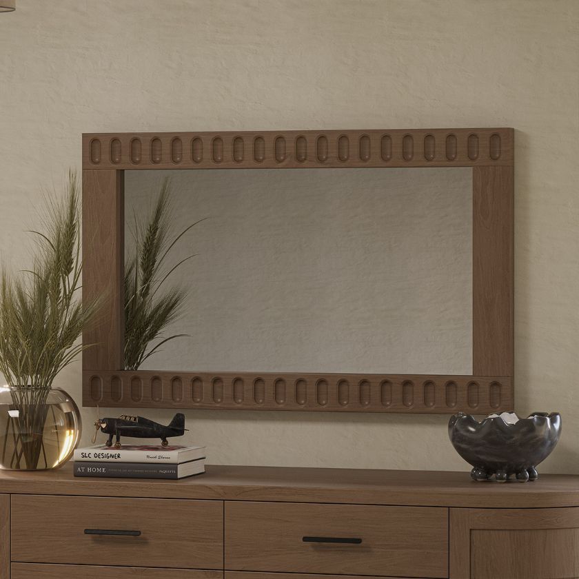Picture of Innisfil Modern Carved Solid Wood Mirror Frame 