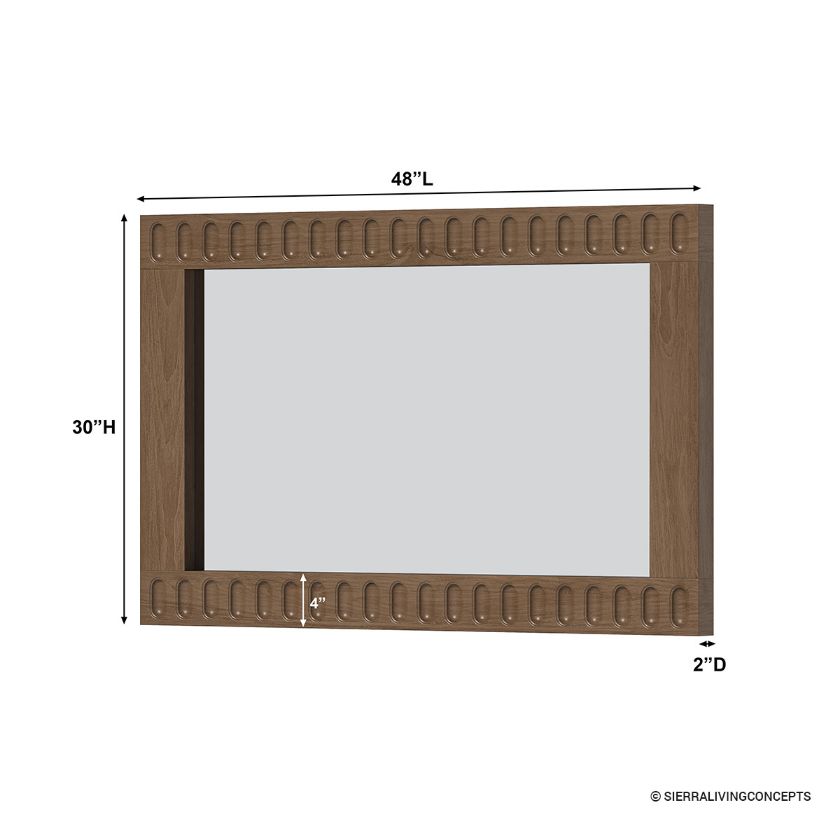 Innisfil Modern Carved Solid Wood Mirror Frame  Dimension Image