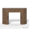Picture of Innisfil Carved Wood Makeup Vanity Desk with Mirror and Stool 