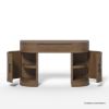 Picture of Innisfil Carved Wood Makeup Vanity Desk with Mirror and Stool 