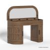 Picture of Innisfil Carved Wood Makeup Vanity Desk with Mirror and Stool 