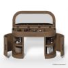Picture of Innisfil Carved Wood Makeup Vanity Desk with Mirror and Stool 