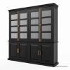 Picture of Tampa Distressed Black Glass Door Freestanding Kitchen Pantry Cabinet