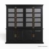 Picture of Tampa Distressed Black Glass Door Freestanding Kitchen Pantry Cabinet