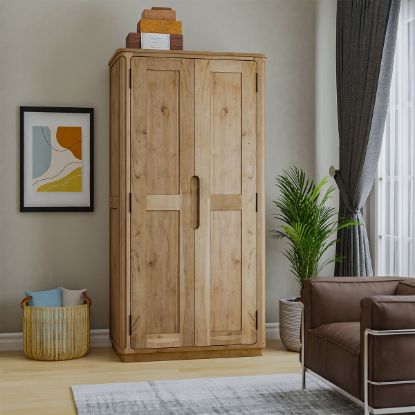 Picture of Brant Rustic Solid Wood Scandi Modern 2 Door Armoire