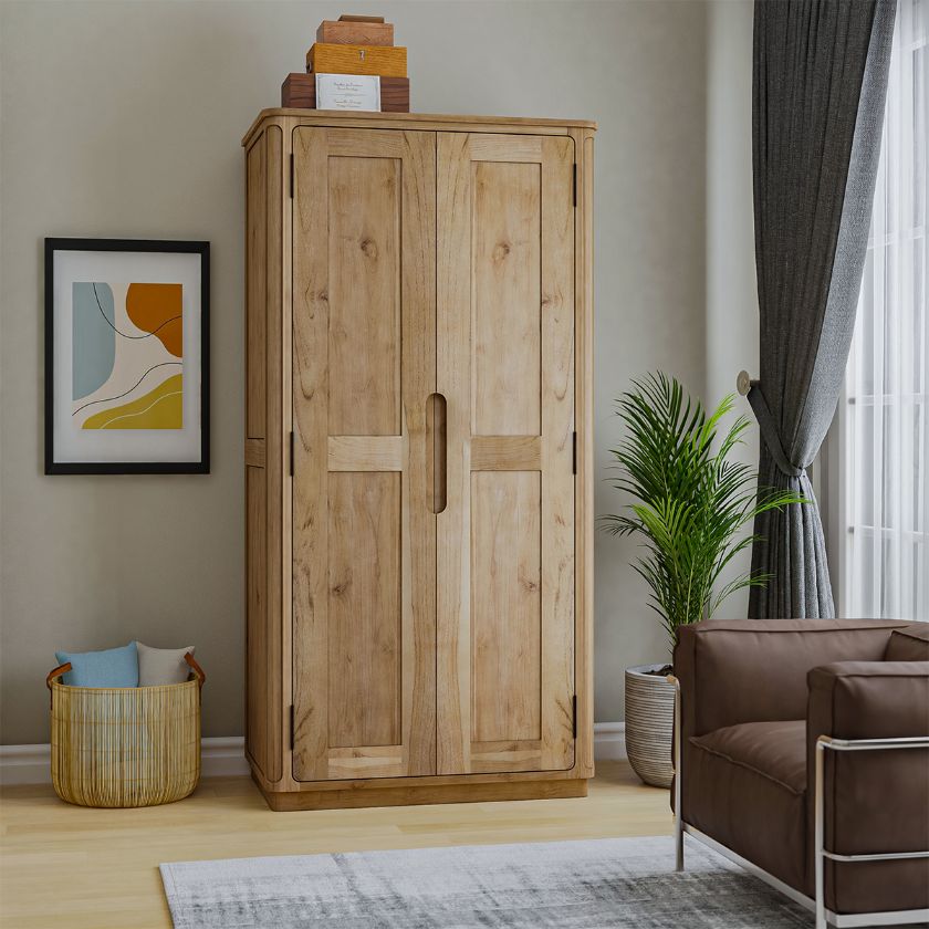 Picture of Brant Rustic Solid Wood Scandi Modern 2 Door Armoire