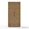Picture of Brant Rustic Solid Wood Scandi Modern 2 Door Armoire