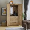 Picture of Brant Rustic Solid Wood Scandi Modern 2 Door Armoire