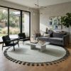 Picture of Truro Neutral Hand Braided Round Rug for Living Room