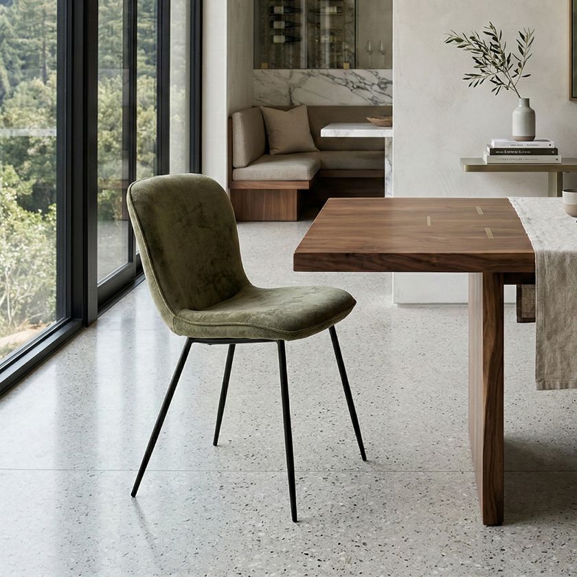 Picture of Revelstoke Olive Green Modern Armless Dining Chair