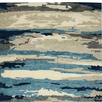 Picture of Humber Hand Tufted Wool Abstract Blue Area Rug