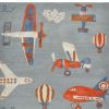 Picture of Wrestmount Hand Tufted Wool Airplane Kids Rug