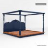 Picture of Repton Solid Wood Low Profile Platform Canopy Bed Frame w Tall Headboard