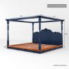 Picture of Repton Solid Wood Low Profile Platform Canopy Bed Frame w Tall Headboard