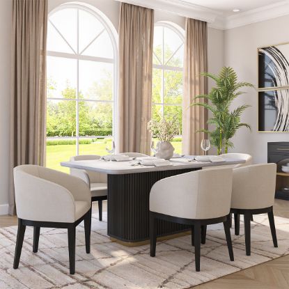 Picture of Perris Modern Black 7 Piece Dining Room Set 