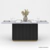 Picture of Perris Modern Black Fluted Base Marble Top Dining Table